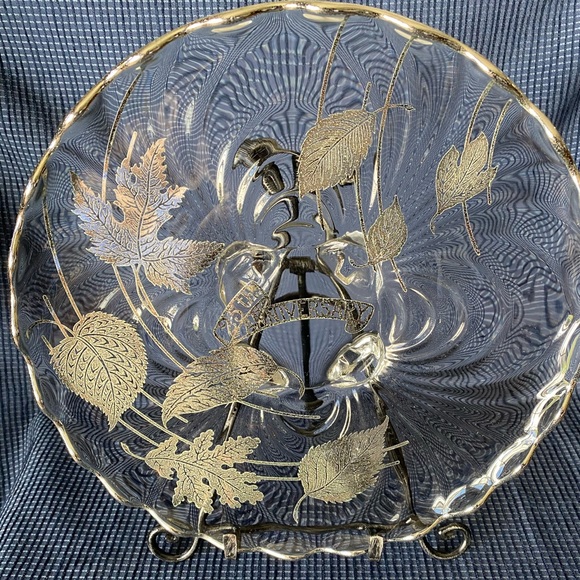 Autumn Leaves 25th Anniversary Footed Serving / Cake Plate - Picture 1 of 4